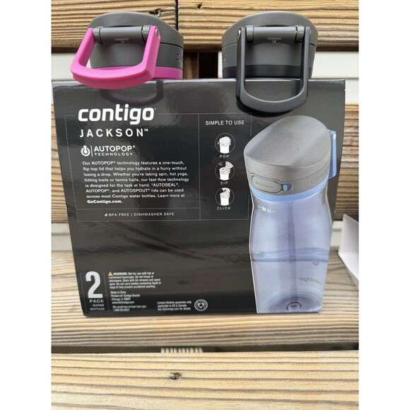 NEW Contigo Jackson Leakproof Water Bottles with AUTOPOP Lid, 32Oz 2pk See Pics - Picture 2 of 2